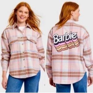 Barbie Pink and Brown Plaid Button Down Shirt